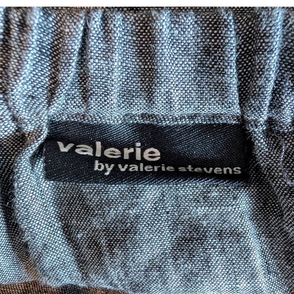 Vtg Valerie Stevens 100% Linen Pants Heather Grey Drawstring Women XL Hong Kong - Picture 3 of 10